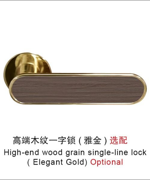 五金 高端木纹一字锁 (雅金) 选配